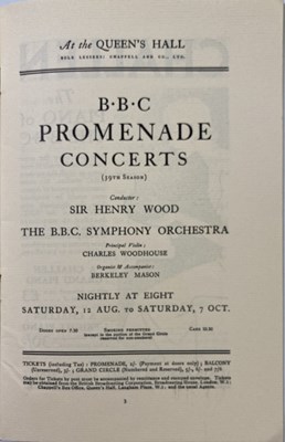 Lot 251 - HENRY WOOD & THE ROYAL OPERA HOUSE - CONCERT PROGRAMMES.