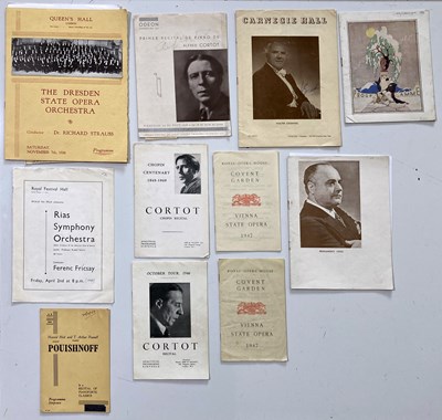 Lot 252 - CLASSICAL MUSIC HISTORY - CONCERT PROGRAMMES FROM VISITING ORCHESTRAS INC A SIGNATURE BY GIESEKING.