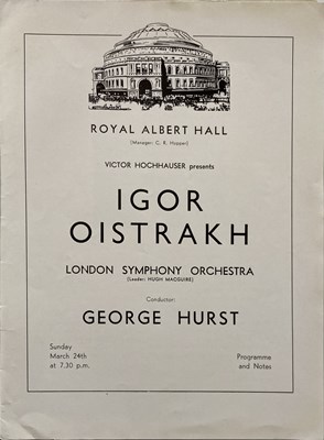 Lot 260 - THE LONDON SYMPHONY ORCHESTRA - CONCERT PROGRAMME ARCHIVE.