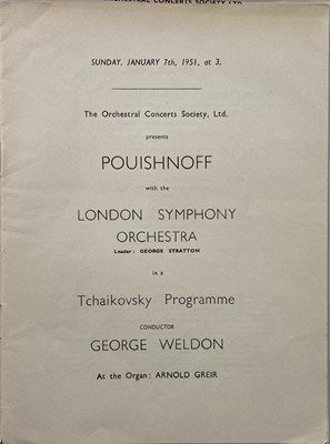 Lot 260 - THE LONDON SYMPHONY ORCHESTRA - CONCERT PROGRAMME ARCHIVE.