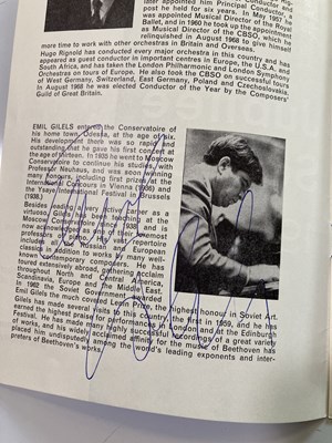 Lot 262 - SIGNED CONCERT PROGRAMMES - OISTRAKH / MENUHIN ETC.