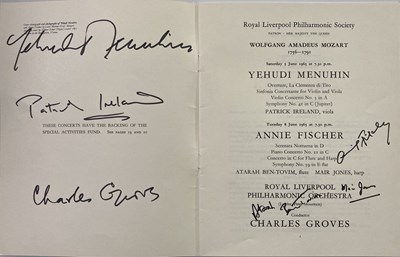 Lot 262 - SIGNED CONCERT PROGRAMMES - OISTRAKH / MENUHIN ETC.
