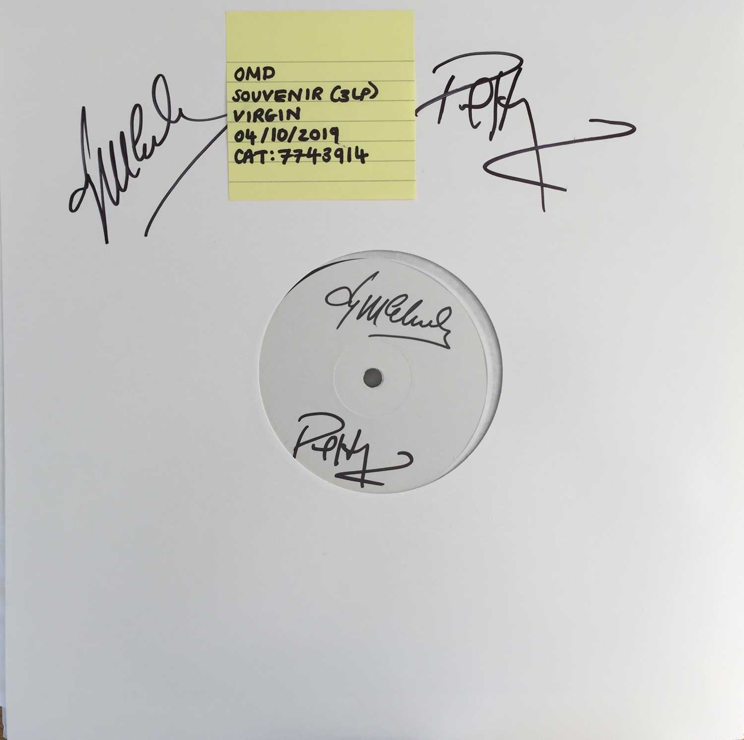 Lot 31 - OMD - SOUVENIR LP - SIGNED BY ANDY MCCLUSKEY/PAUL HUMPHREYS (2019 - UMC/VIRGIN EMI - 7743914)