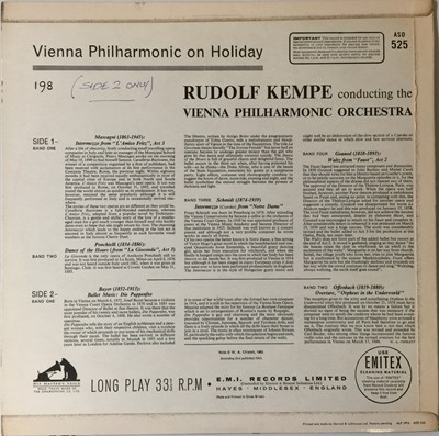 Lot 32 - RUDOLF KEMPE - VIENNA PHILHARMONIC ON HOLIDAY LP (TEST PRESSING - SIDE 2 - ASD 525)