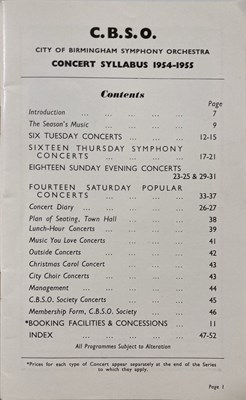 Lot 266 - CITY OF BIRMINGHAM SYMPHONY ORCHESTRAS - CONCERT PROGRAMME ARCHIVE.