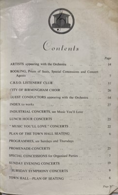 Lot 266 - CITY OF BIRMINGHAM SYMPHONY ORCHESTRAS - CONCERT PROGRAMME ARCHIVE.