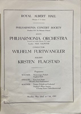 Lot 269 - LONDON PHILHARMONIC ORCHESTRA - CONCERT PROGRAMME ARCHIVE.