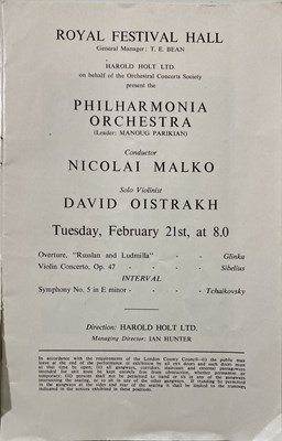 Lot 269 - LONDON PHILHARMONIC ORCHESTRA - CONCERT PROGRAMME ARCHIVE.