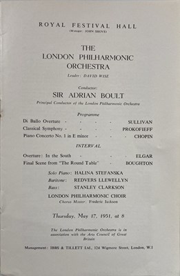 Lot 269 - LONDON PHILHARMONIC ORCHESTRA - CONCERT PROGRAMME ARCHIVE.