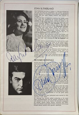 Lot 272 - CONCERT PROGRAMMES - SIGNED EXAMPLES INC SUTHERLAND / PAVAROTTI.