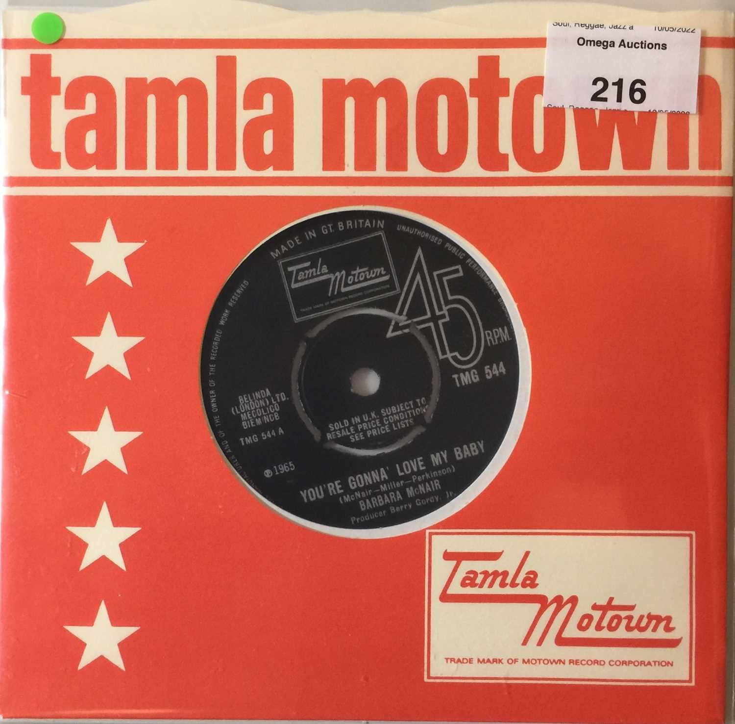 Lot 216 - TMG 544 - BARBARA MCNAIR - YOU'RE GONNA LOVE MY BABY 7"