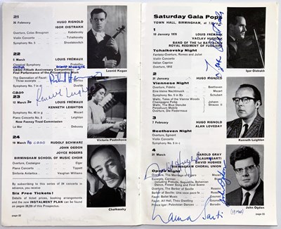 Lot 301 - BERLIN SYMPHONY ORCHESTRA 1969/70 SEASON PROGRAMME SIGNED BY OISTRAKH AND MORE.