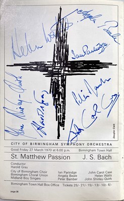 Lot 301 - BERLIN SYMPHONY ORCHESTRA 1969/70 SEASON PROGRAMME SIGNED BY OISTRAKH AND MORE.