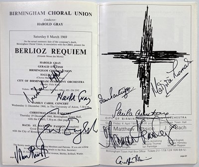 Lot 302 - BIRMINGHAM SYMPHONY ORCHESTRA PROSPECTUS 1969/70 SIGNED BY COSMA / DORATI / MILSTEIN AND MORE.