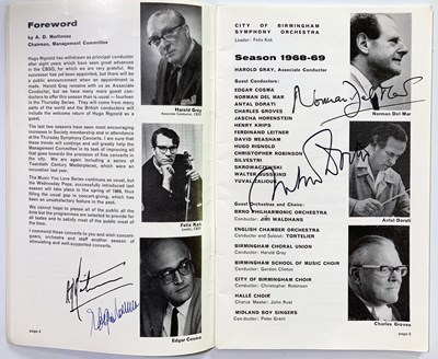 Lot 302 - BIRMINGHAM SYMPHONY ORCHESTRA PROSPECTUS 1969/70 SIGNED BY COSMA / DORATI / MILSTEIN AND MORE.