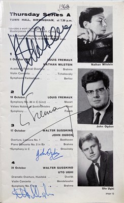 Lot 302 - BIRMINGHAM SYMPHONY ORCHESTRA PROSPECTUS 1969/70 SIGNED BY COSMA / DORATI / MILSTEIN AND MORE.