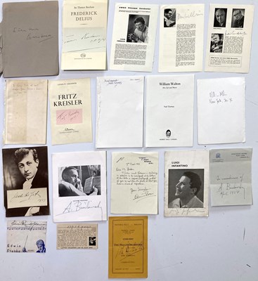 Lot 312 - CLASSICAL MUSIC - SIGNED PROGRAMMES, CORRESPONDENCE, BOOK PAGES INC HEIFETZ