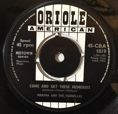 Lot 197 - MARTHA AND THE VANDELLAS - COME AND GET THESE MEMORIES 7" (ORIGINAL UK COPY - ORIOLE 45-CBA 1819)