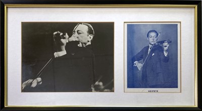 Lot 320 - JASCHA HEIFETZ - SIGNED FRAMED DISPLAY.