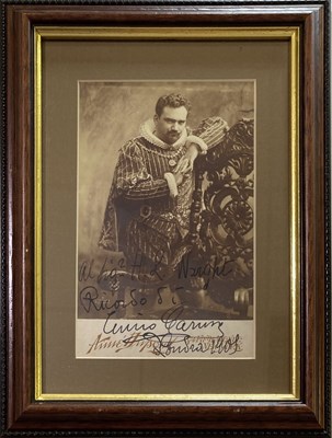 Lot 326 - ENRICO CARUSO (1873-1921) - A SIGNED PHOTOGRAPH.