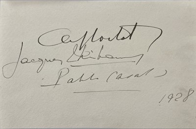 Lot 331 - CORTOT / THIBAUT / CASALS - SIGNED PAGE.