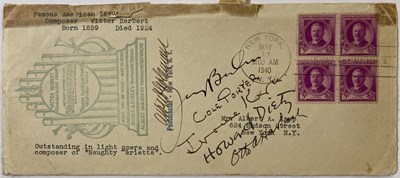 Lot 332 - FIRST DAY COVER WITH SIGNATURES OF IRVING BERLIN / COLE PORTER AND OTHERS.