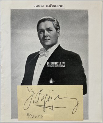 Lot 334 - JUSSI BJORLING - AUTOGRAPHED PAGE.