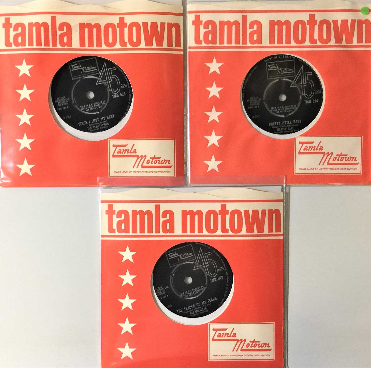 Lot 225 - TAMLA MOTOWN - 1965 UK 7" COLLECTION (TMG 522/524/526).