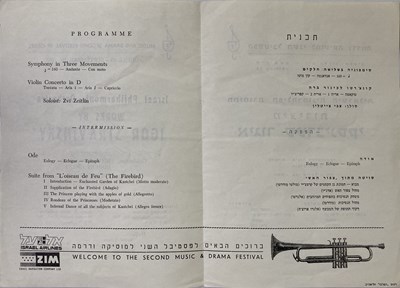 Lot 337 - IGOR STRAVINSKY - A SIGNED CONCERT PROGRAMME.