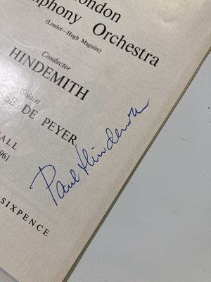 Lot 340 - PAUL HINDEMITH - AN AUTOGRAPHED CONCERT PROGRAMME.