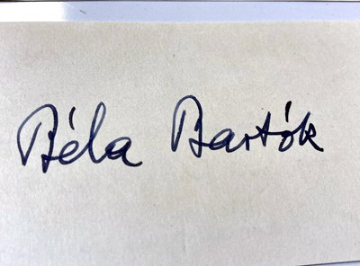 Lot 341 - BELA BARTOK - A SIGNED PAGE.