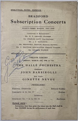 Lot 347 - GINETTE NEVEU (1919-1949) A SIGNED PROGRAMME.