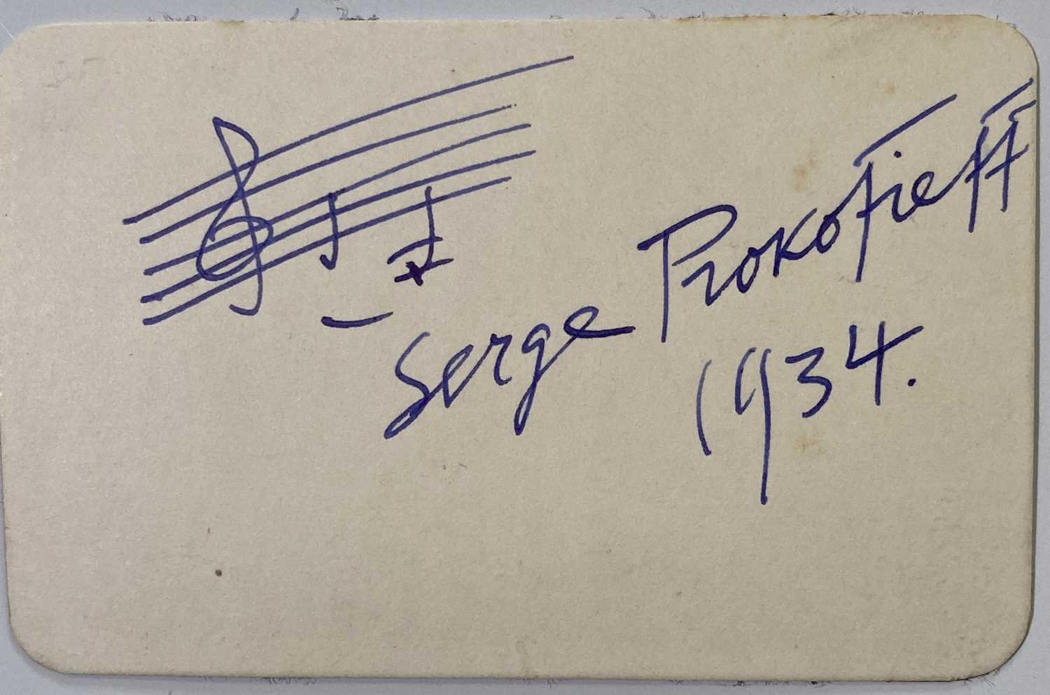 Lot 349 - SERGE PROKOFIEFF (1891 - 1953) AN AUTOGRAPHED CARD.