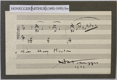 Lot 350 - ARTHUR HONEGGER  (1892-1955).