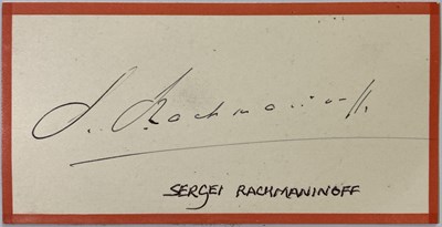 Lot 351 - SERGEI RACHMANINOFF - A SIGNATURE.