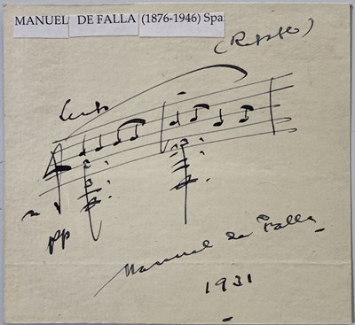 Lot 352 - MANUEL DE FALLA (1976-1946).