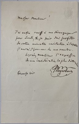 Lot 365 - LUIGI CHERUBINI / GIACOMO MEYERBEER.