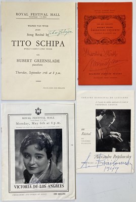 Lot 368 - ALEXANDRE BRAILOWSKY AND OTHERS  - SIGNED CONCERT PROGRAMMES.