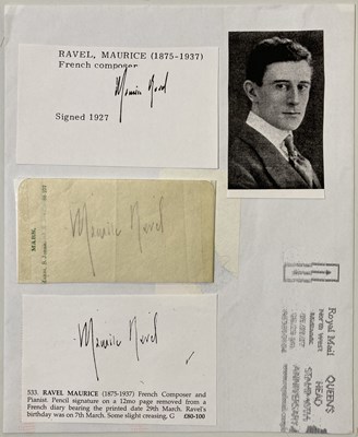 Lot 374 - MAURICE RAVEL (1875-1937).