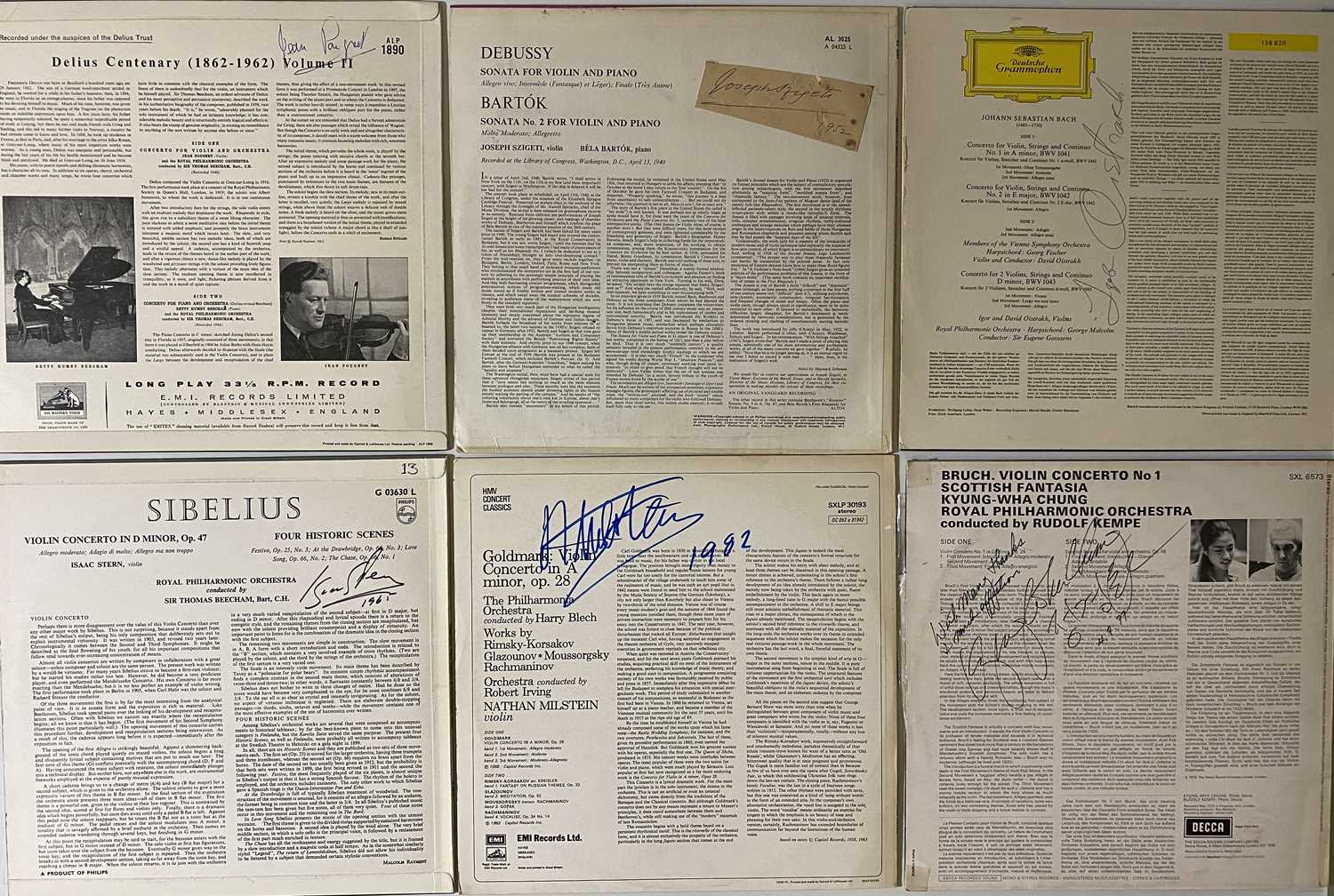 Lot 60 - SIGNED CLASSICAL LPs - VIOLINISTS & CELLISTS