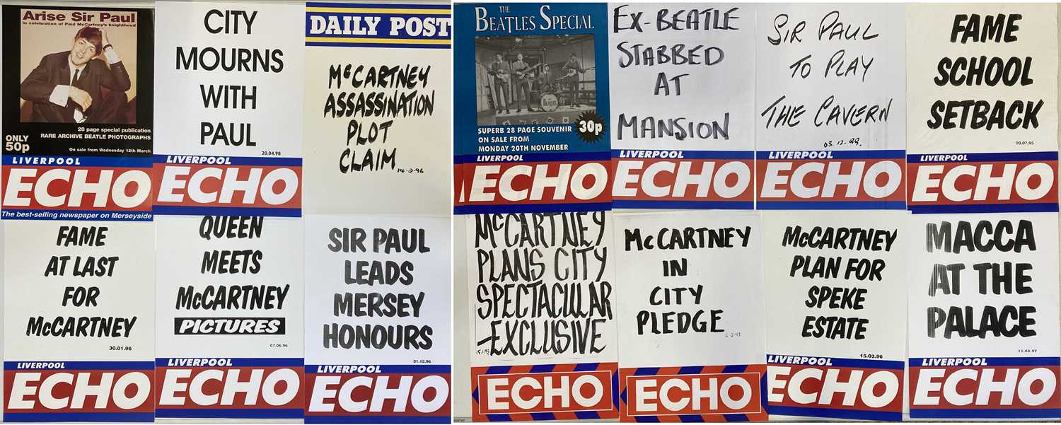 Lot 122 - BEATLES LIVERPOOL ECHO HEADLINE POSTERS