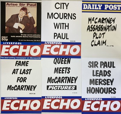 Lot 122 - BEATLES LIVERPOOL ECHO HEADLINE POSTERS