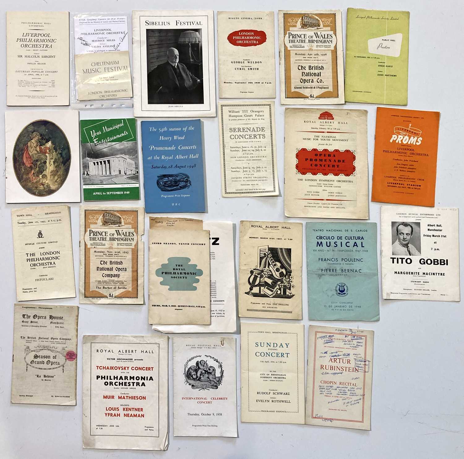 Old Concert Program Lot 398 - CLASSICAL MUSIC - CONCERT PROGRAMMES PRE