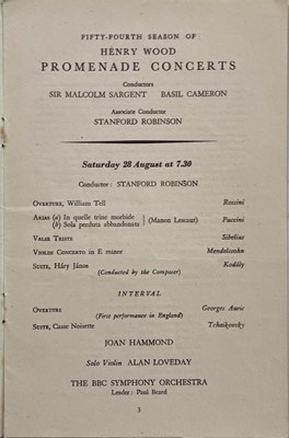 Lot 398 - CLASSICAL MUSIC - CONCERT PROGRAMMES PRE 1950.