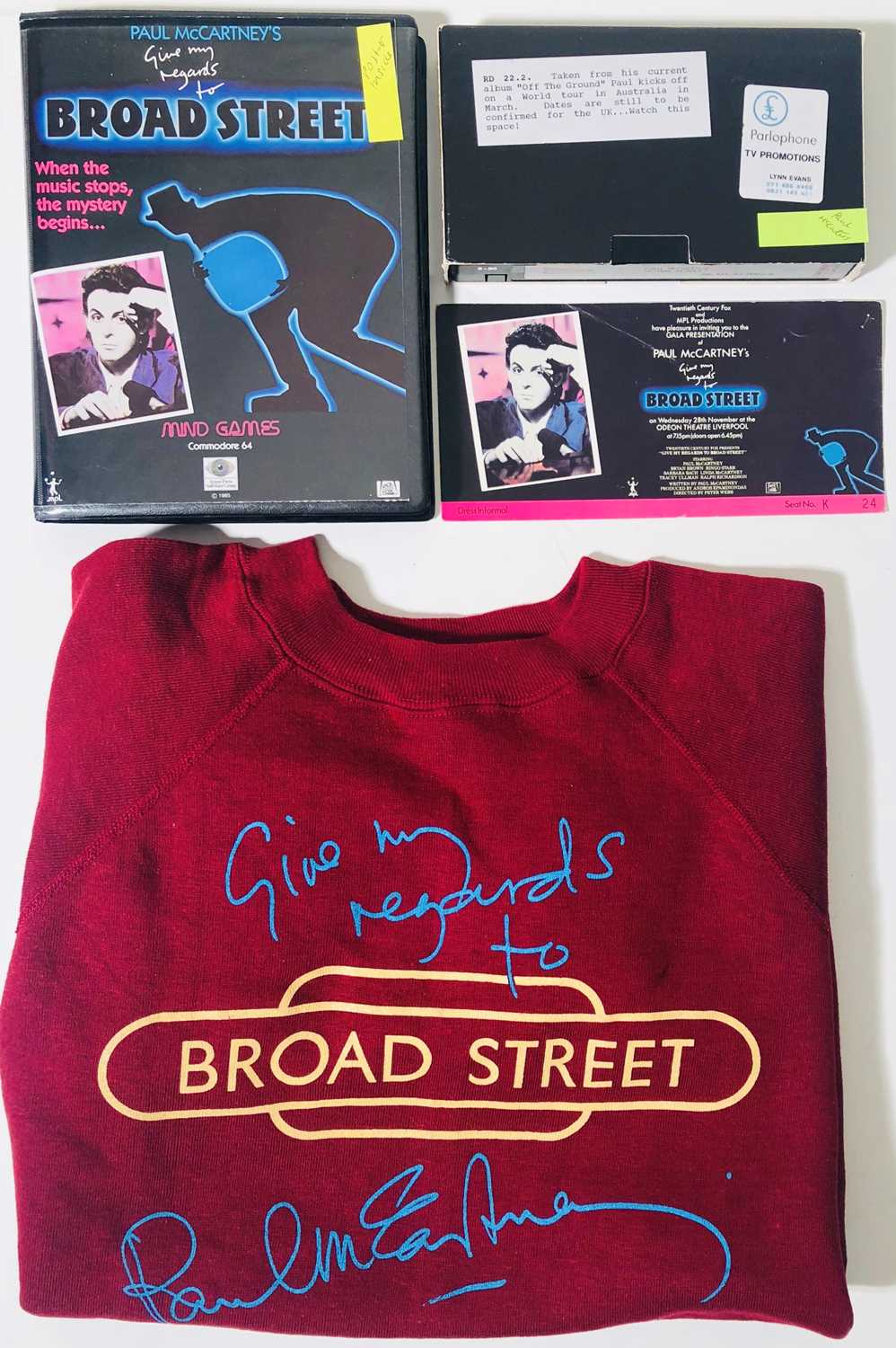 Lot 126 - PAUL MCCARTNEY BROAD STREET MEMORABILIA