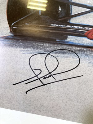 Lot 16 - NIGEL MANSELL - SIGNED LIMITED EDITION PRINT AND REPRODUCTION HELMET.