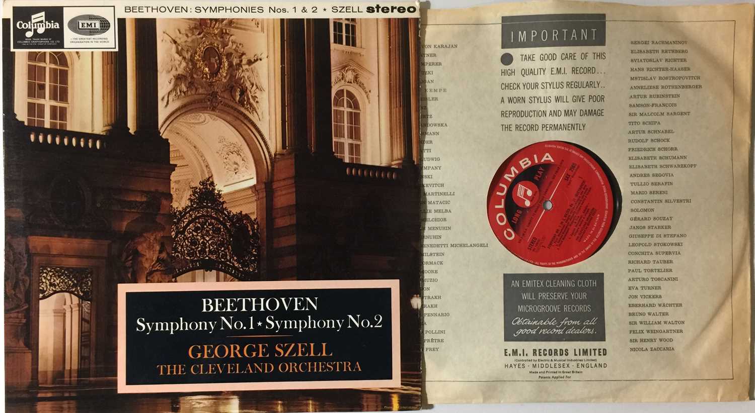Lot 92 - GEORGE SZELL - BEETHOVEN: SYMPHONIES 1 & 2 LP (UK STEREO - SAX 2565)