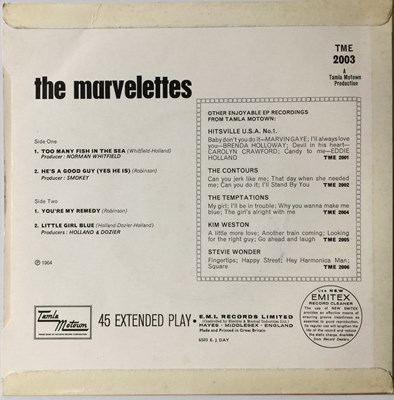 Lot 267 - THE MARVELETTES - TOO MANY FISH IN THE SEA EP (ORIGINAL UK TAMLA MOTOWN COPY - TME 2003)