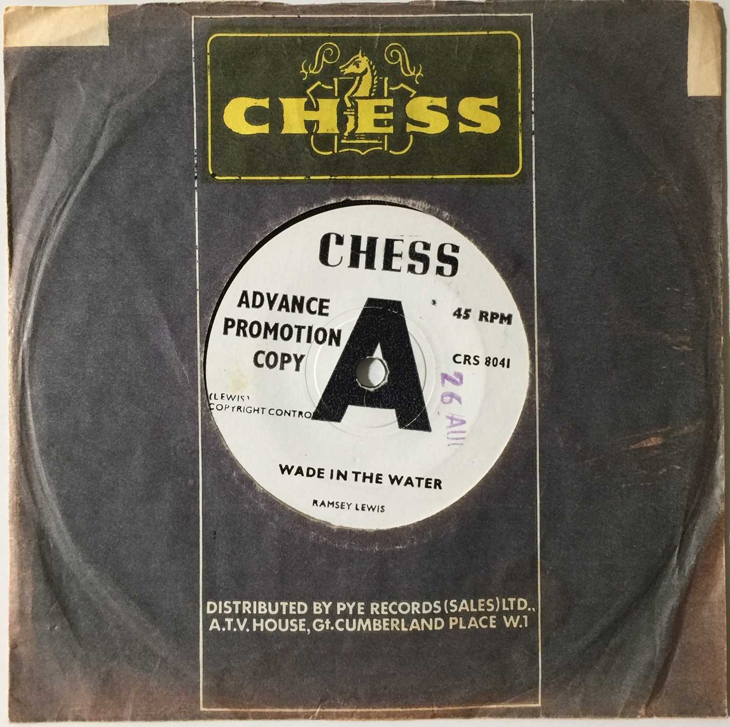 Lot 273 - RAMSEY LEWIS - WADE IN THE WATER 7" (ORIGINAL UK DEMO COPY - CHESS CRS 8041)