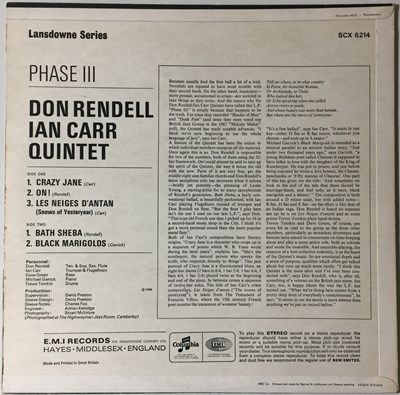 Lot 6 - THE DON RENDELL/ IAN CARR QUINTET - PHASE III LP (UK STEREO - SCX 6214)